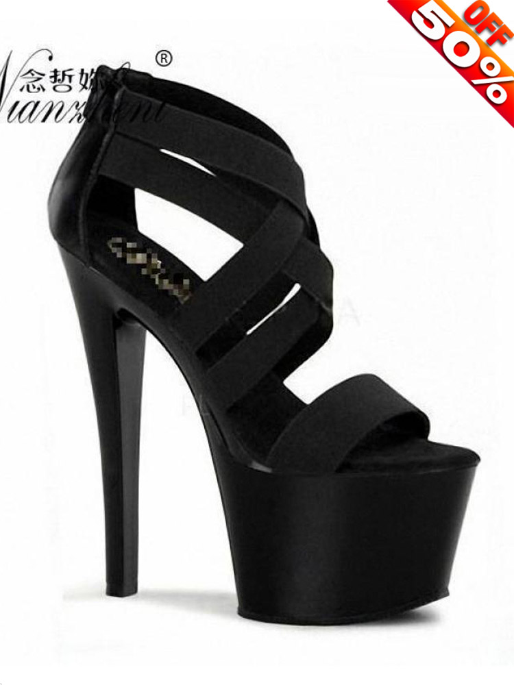Crossfit G - Sandales à Talons Noirs de 17cm
