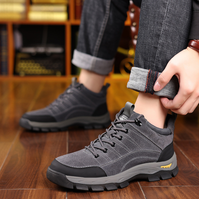 Crossfit Outdoor - Chaussures d'hiver en cuir pour hommes,